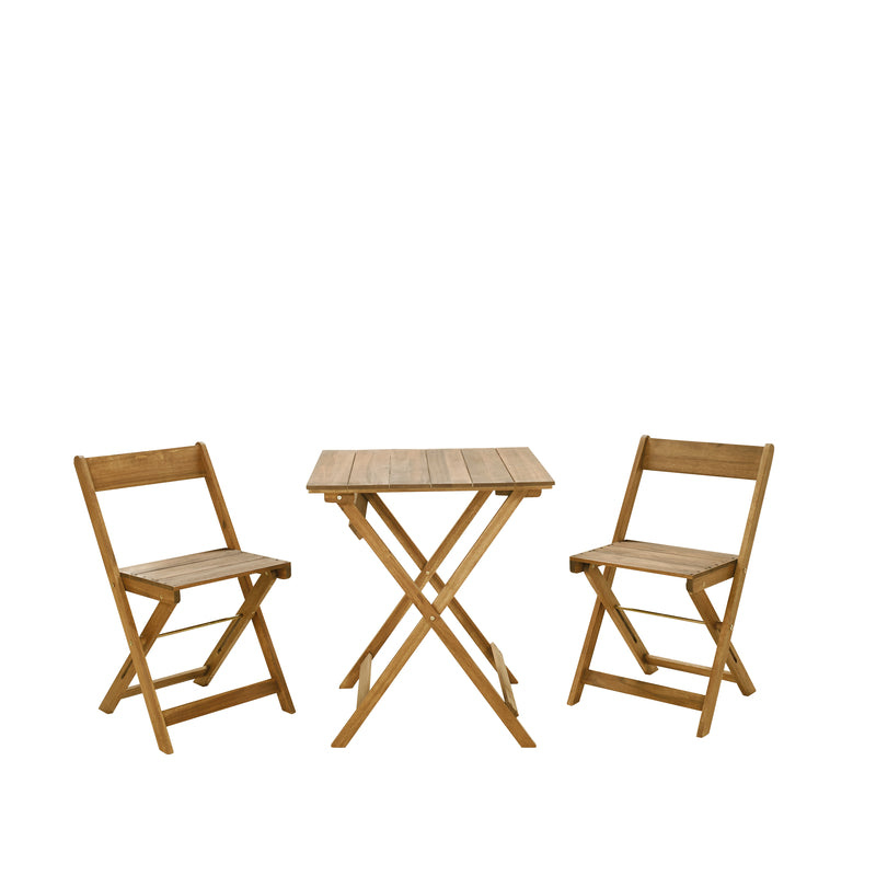 Linon Home Decor 3 pc Brown Wood Bistro Set