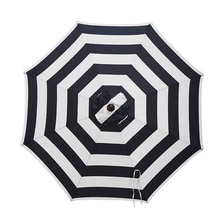 Living Accents 9 ft. Tiltable Navy White Stripe Market Umbrella