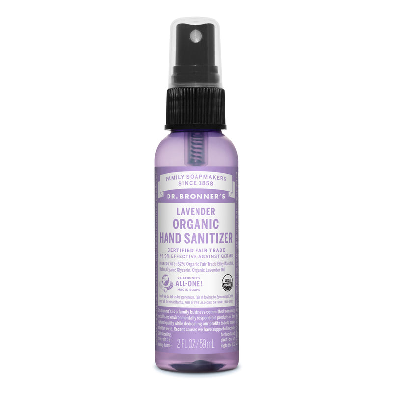 Dr. Bronner's Lavender Scent Liquid Hand Sanitizer 2 oz