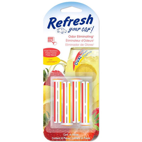 Refresh Your Car! Fresh Strawberry/Cool Lemonade Scent Car Vent Clip 0.7 oz Solid