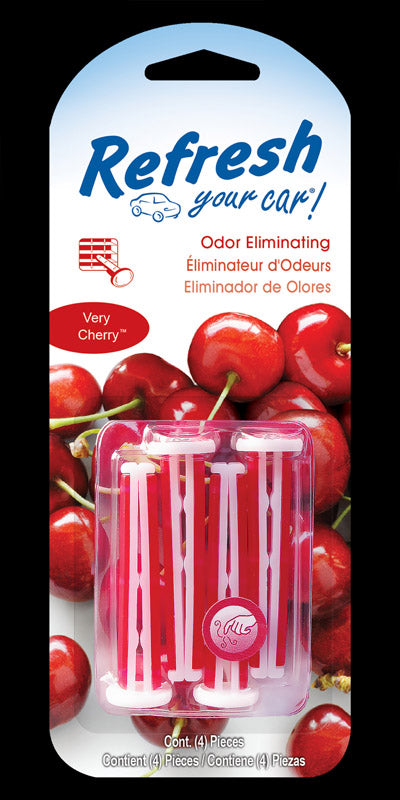 Refresh Your Car! Very Cherry Scent Car Vent Clip 0.7 oz Solid 4 pk