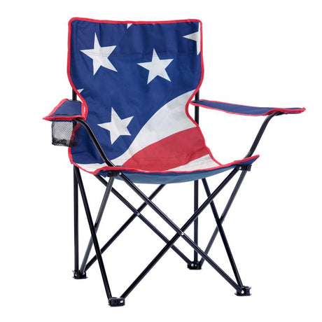 QuikShade Red/White/Blue USA Classic Folding Quad Chair