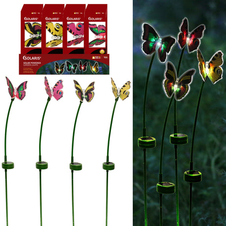 Alpine Assorted Plastic 24 in. H Butterfly Solar Garden Stake