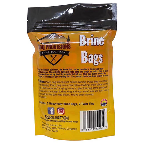 Chef J's BBQ Provisions Clear HPPE Brine Bag 3 gal