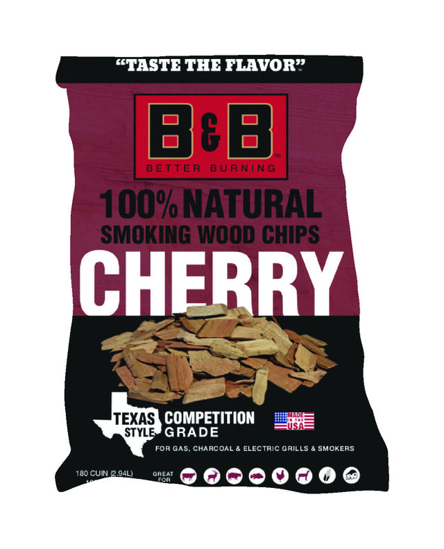 B&B Charcoal All Natural Cherry Wood Smoking Chips 180 cu in