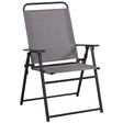 Living Accents Black Steel Frame Sling Chair Gray