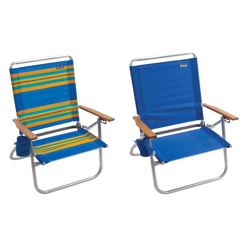 Rio Brands Easy In Easy Out 3-Position Assorted Beach Folding Chair