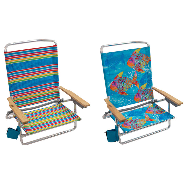 Rio Brands 5-Position Assorted Beach Folding Chair