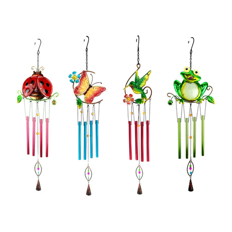 Meadow Creek Assorted Metal 22 in. Backyard Friends Wind Chime