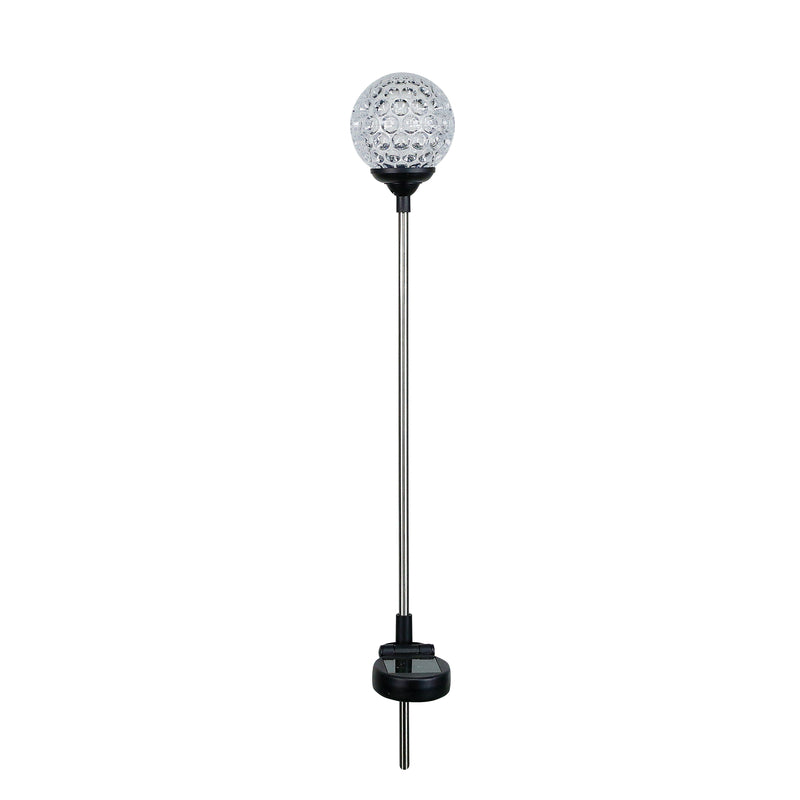 Alpine Black/Silver Acrylic 33 in. H Mystic Ball Solar Garden Stake