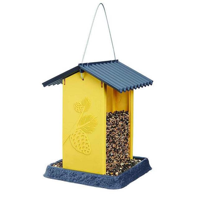 North States Village Wild Bird 4.25 lb Plastic Pinecone Hopper Bird Feeder 4 ports