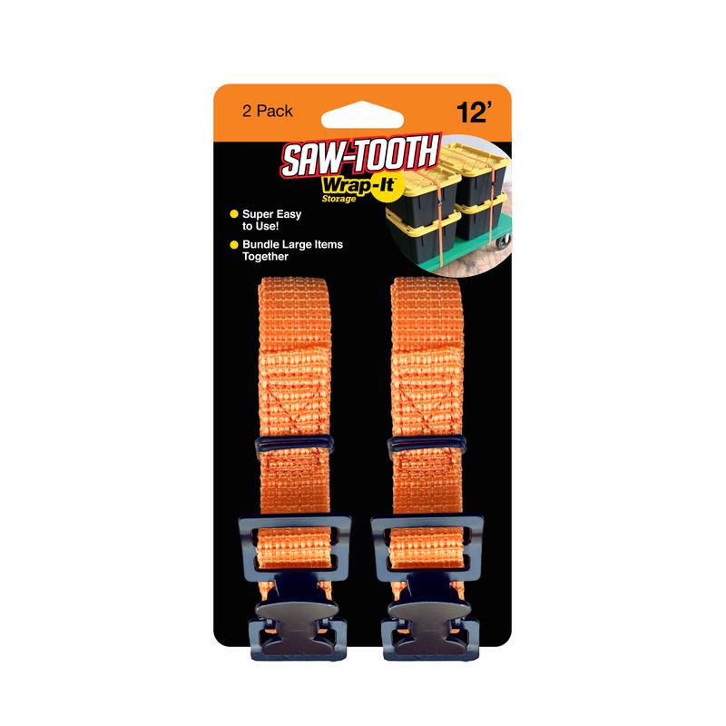 Wrap-It Saw-Tooth 1 in. W X 12 ft. L Orange Lashing Strap 180 lb 2 pk