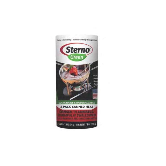 Sterno Green Canned Chafing Fuel Ethanol Gel 7.8 oz 3 pk