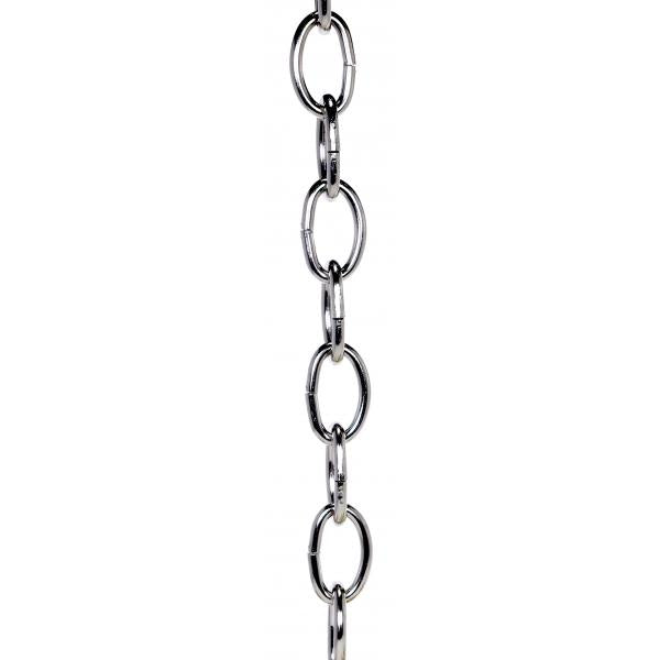 4 Gauge Chain - Nickel Finish - 1-3/4" Link Length - 1-1/8" Link Width, 1/4" Thick - 1 Yard Length, 50 Yards/Carton - 50lbs Max