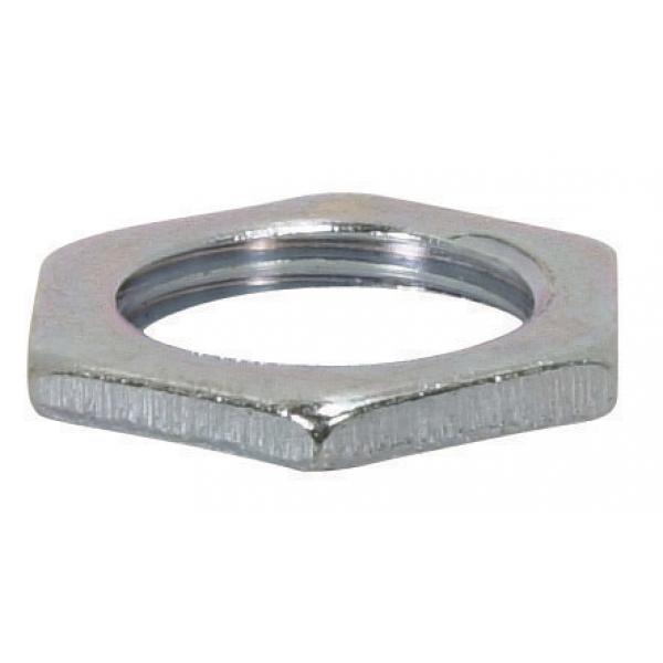 Steel Locknut - 3/8 IP - 7/8" Diameter - 1/8" Thick - Zinc Plated Finish