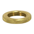 Brass Round Knurled Locknut - 9/16" Diameter - 1/8 IP - 3/32" Thick - Burnished And Lacquered