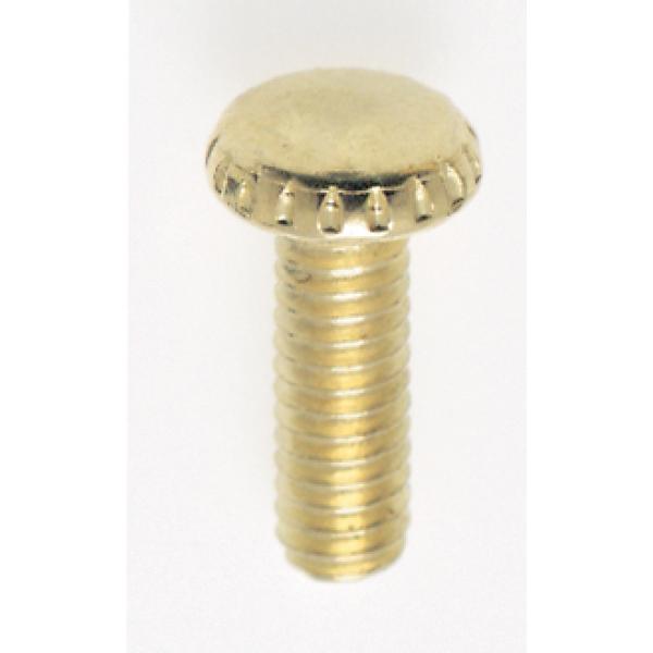 Steel Knurled Head Thumb Screw - 8/32 - 1/2" Length - Brass Plated Finish