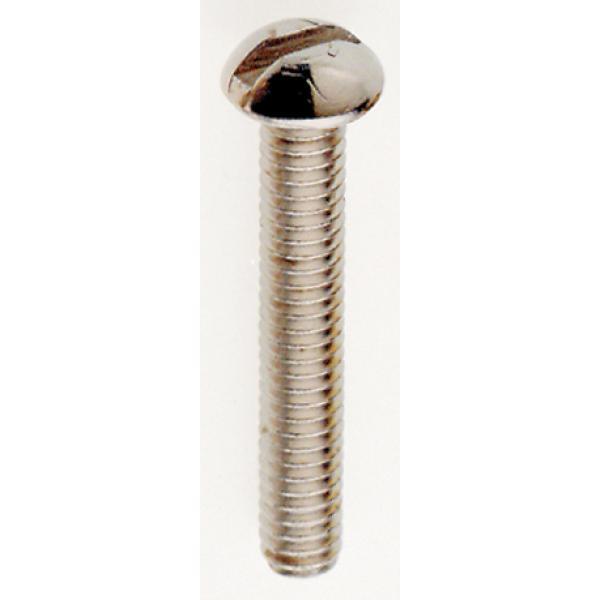 Steel Round Head Slotted Machine Screw - 8/32 - 1" Length - Nickel Plated Finish