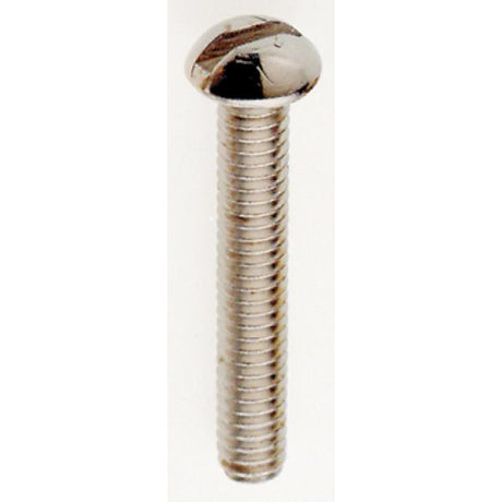 Steel Round Head Slotted Machine Screw - 8/32 - 1" Length - Nickel Plated Finish