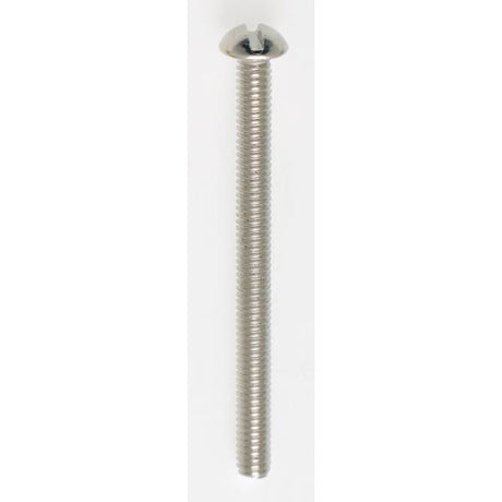 Steel Round Head Slotted Machine Screw - 8/32 - 2" Length - Nickel Plated Finish