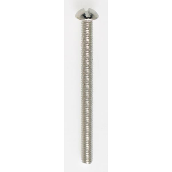 Steel Round Head Slotted Machine Screw - 8/32 - 2" Length - Nickel Plated Finish