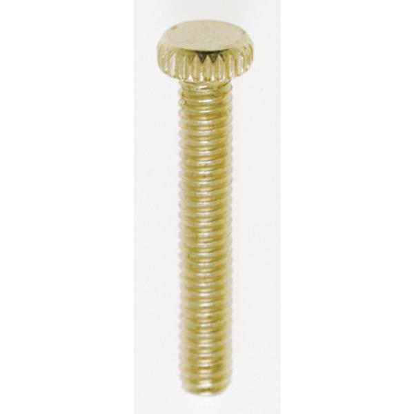 Steel Knurled Head Thumb Screw - 8/32 - 1" Length - Brass Plated Finish