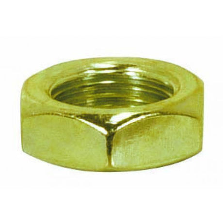 Steel Locknut - 1/8 IP - 9/16" Hexagon - 3/16" Thick - Brass Plated Finish