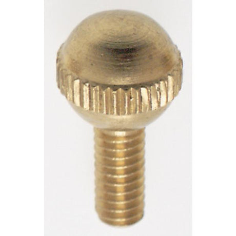 Solid Brass Thumb Screw - Burnished and Lacquered - 8/32 Ball Head - 3/8" Length