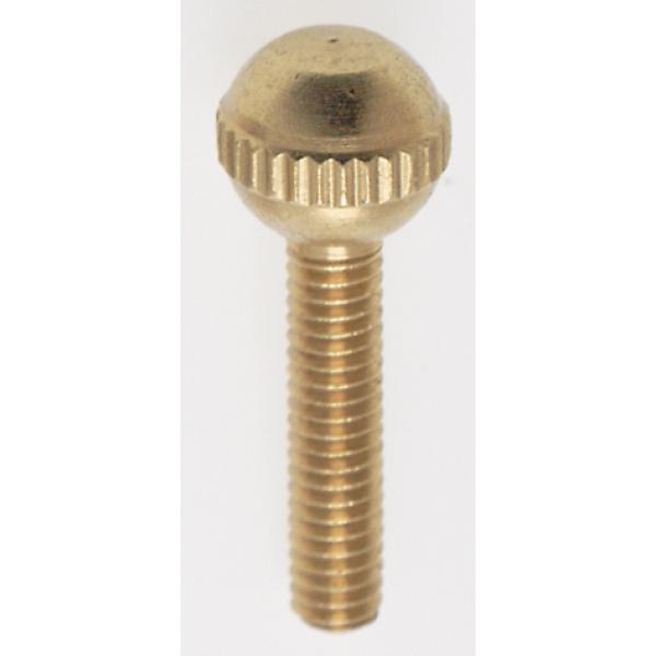 Solid Brass Thumb Screw - Burnished and Lacquered - 8/32 Ball Head - 3/4" Length