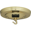 Canopy Kit With Convenience Outlet - Brass Finish - 5" Diameter - 7/16" Center Hole - 2-8/32 Bar Holes - Includes Hardware - 10lbs Max