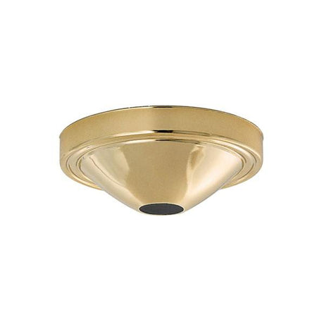 Plain Deep Fixture - Canopy Only - Brass Finish - 5" Diameter - 11/16" Center Hole - 1-3/4" Depth