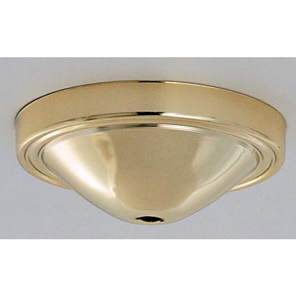 Plain Deep Fixture - Canopy Only - Brass Finish - 5" Diameter - 7/16" Center Hole - 1-3/4" Depth