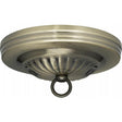 Ribbed Canopy Kit - Antique Brass Finish - 5" Diameter - 7/16" Center Hole - 2-8/32 Bar Holes - Includes Hardware - 10lbs Max