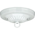 Ribbed Canopy Kit - White Finish - 5" Diameter - 7/16" Center Hole - 2-8/32 Bar Holes - Includes Hardware - 10lbs Max