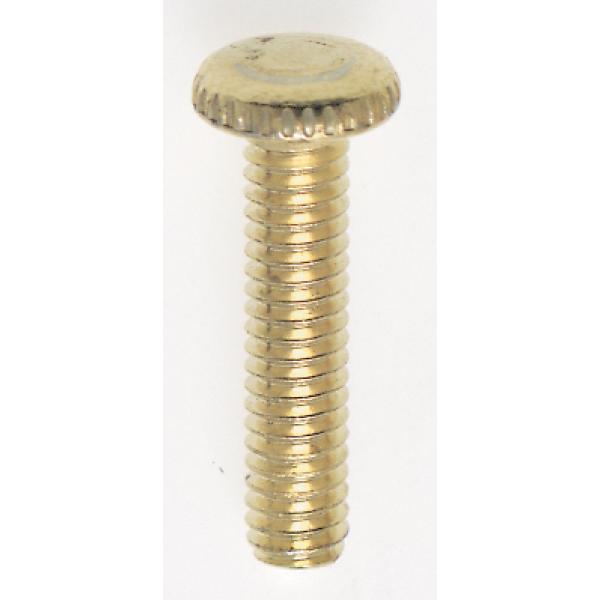 Steel Knurled Head Thumb Screws - 8/32 - 3/4" Length - Brass Plated