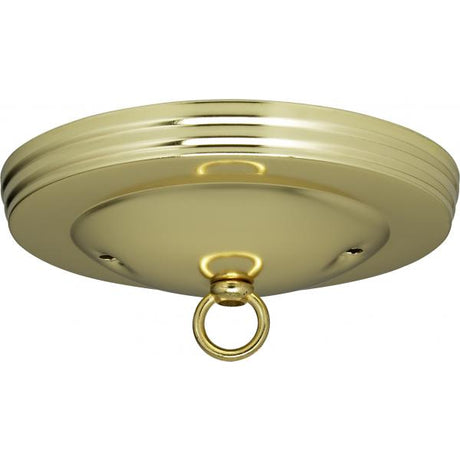 Standard Canopy Kit - Brass Finish - 5" Diameter - 7/16" Center Hole - 2-8/32 Bar Holes - Includes Hardware - 10lbs Max