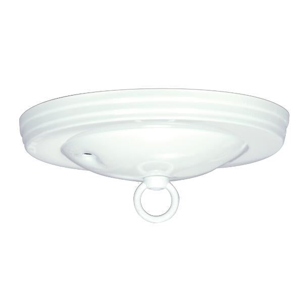 Standard Canopy Kit - White Finish - 5" Diameter - 7/16" Center Hole - 2-8/32 Bar Holes - Includes Hardware - 10lbs Max