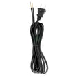 8 Foot 18/2 SPT-2 105C Cord Set - Black Finish - 36" Hank - 200 Carton - Molded Polarized Plug - Tinned Tips 3/4" Strip With 2" Slit