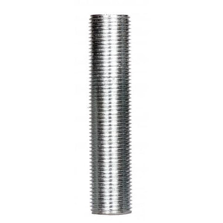 3/8 IP Steel Nipple - Zinc Plated - 3" Length - 5/8" Wide