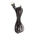 8 Ft. Cord Sets with Line Switches All Cord Sets - Molded Plug Tinned tips 3/4" Strip with 2" Slit Switch 24" From Free End 36" Hank - 200 Ctn