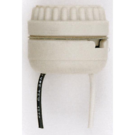 Two Piece Medium Base - Porcelain Sign Receptacle - 8" AWM B/W Leads 105C - 1-1/2" Height - 1-5/8" Diameter - 660W - 250V