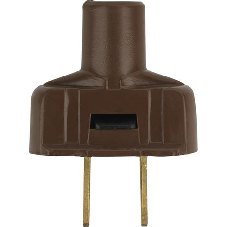 Attachment Plug With Terminal Screws - Brown Finish - Non Polarized - 18/2-SVT Round Wire - 15A - 125V