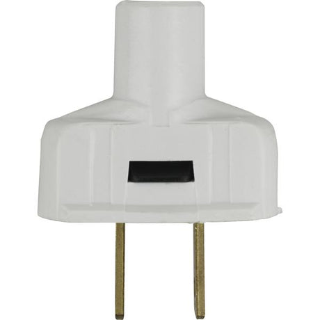 Attachment Plug With Terminal Screws - White Finish - Non Polarized - 18/2-SVT Round Wire - 15A - 125V