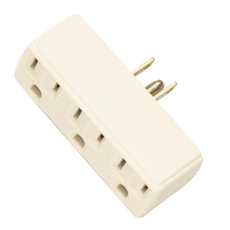 Single To Triple Adapter - Ivory Finish - Polarized - 15A - 125V