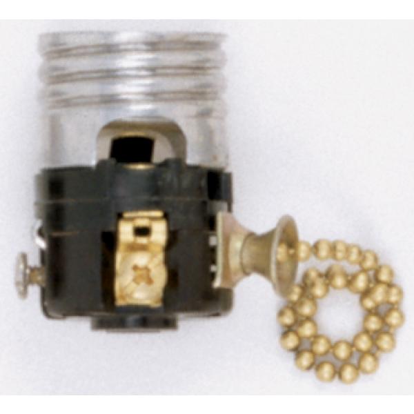 Pull Chain Interior Mechanism With Screw Terminals - Brass Chain - 660W - 250V