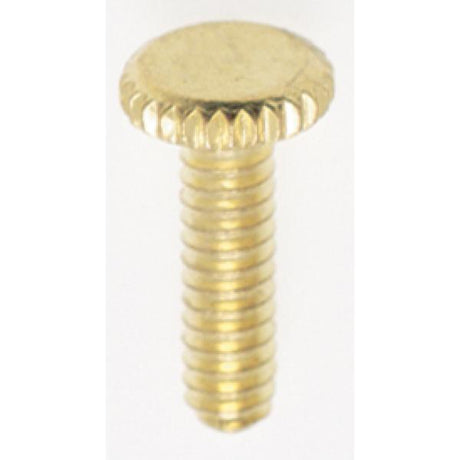 Steel Knurled Head Thumb Screw - 6/32 - 1/2" Length - Brass Plated Finish