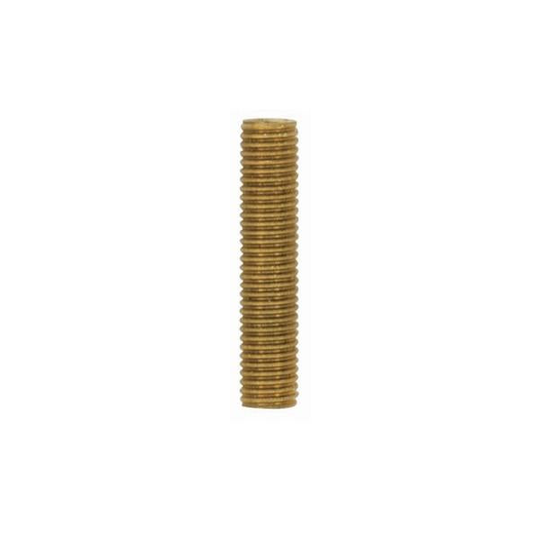 1/8 IP Solid Brass Nipple - Unfinished - 1-1/8" Length - 3/8" Wide