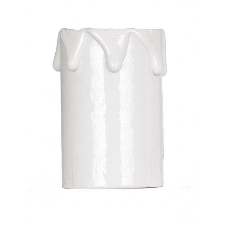 Plastic Drip Candle Cover - White Plastic Drip - 1-3/16" Inside Diameter - 1-1/4" Outside Diameter - 2" Height