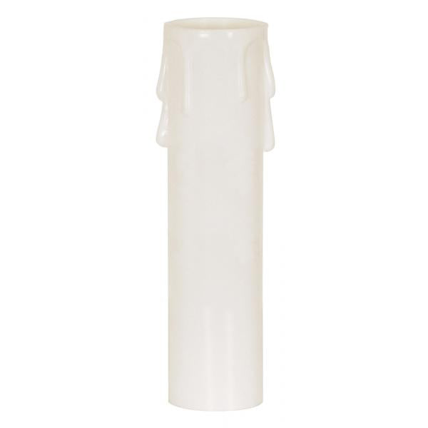 Plastic Drip Candle Cover - White Plastic Drip - 1-3/16" Inside Diameter - 1-1/4" Outside Diameter - 3" Height