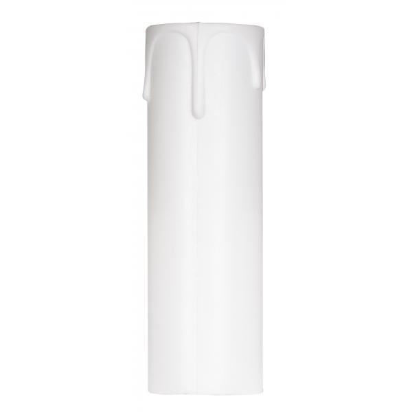 Plastic Drip Candle Cover - White Plastic Drip - 1-3/16" Inside Diameter - 1-1/4" Outside Diameter - 4" Height